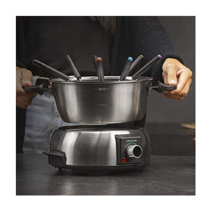 Cecotec Fondue Électrique Fun Gourmet Fondue. 1000W, Acier Inoxydable, à Utilise