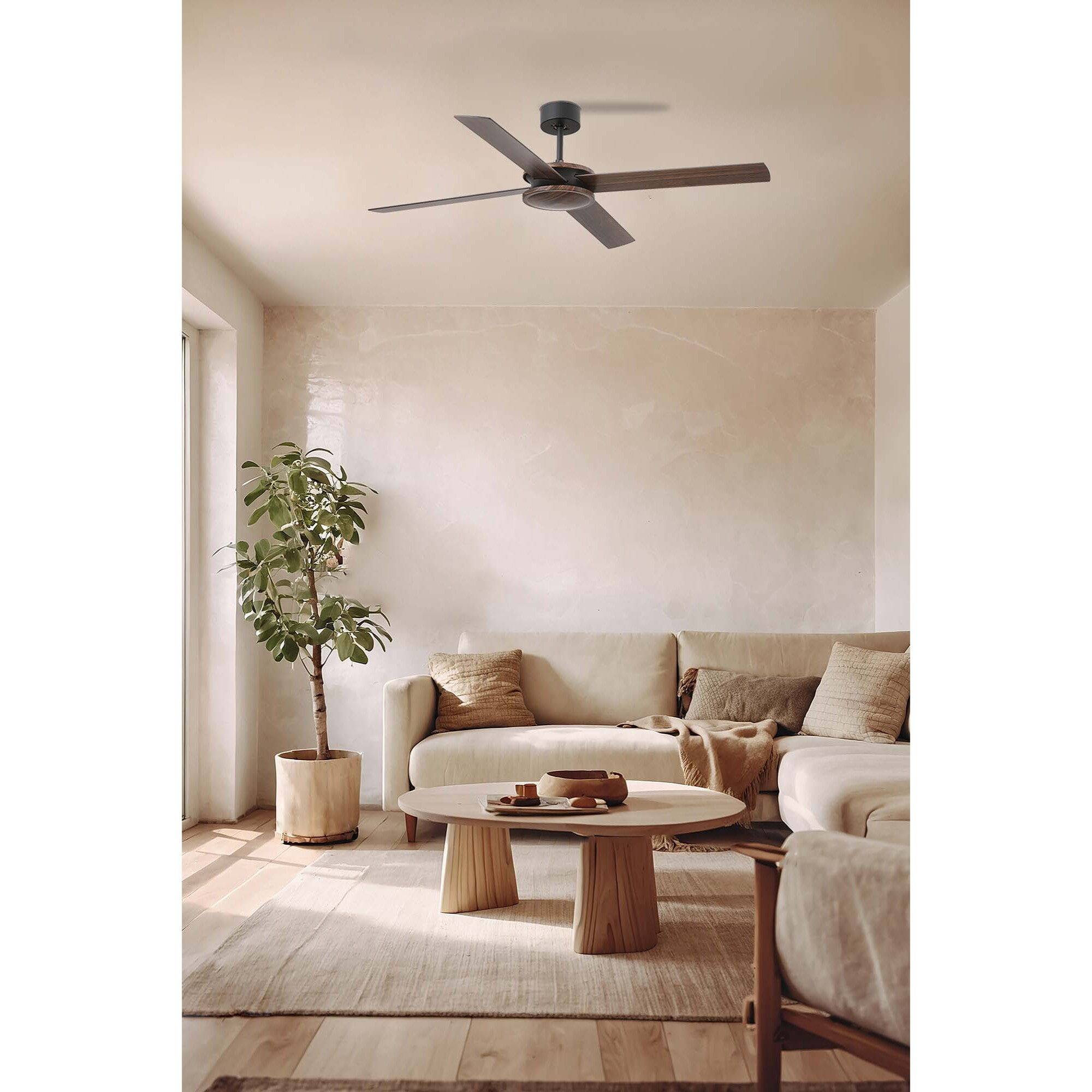 POLEA L Ventilador de techo marrón/nogal