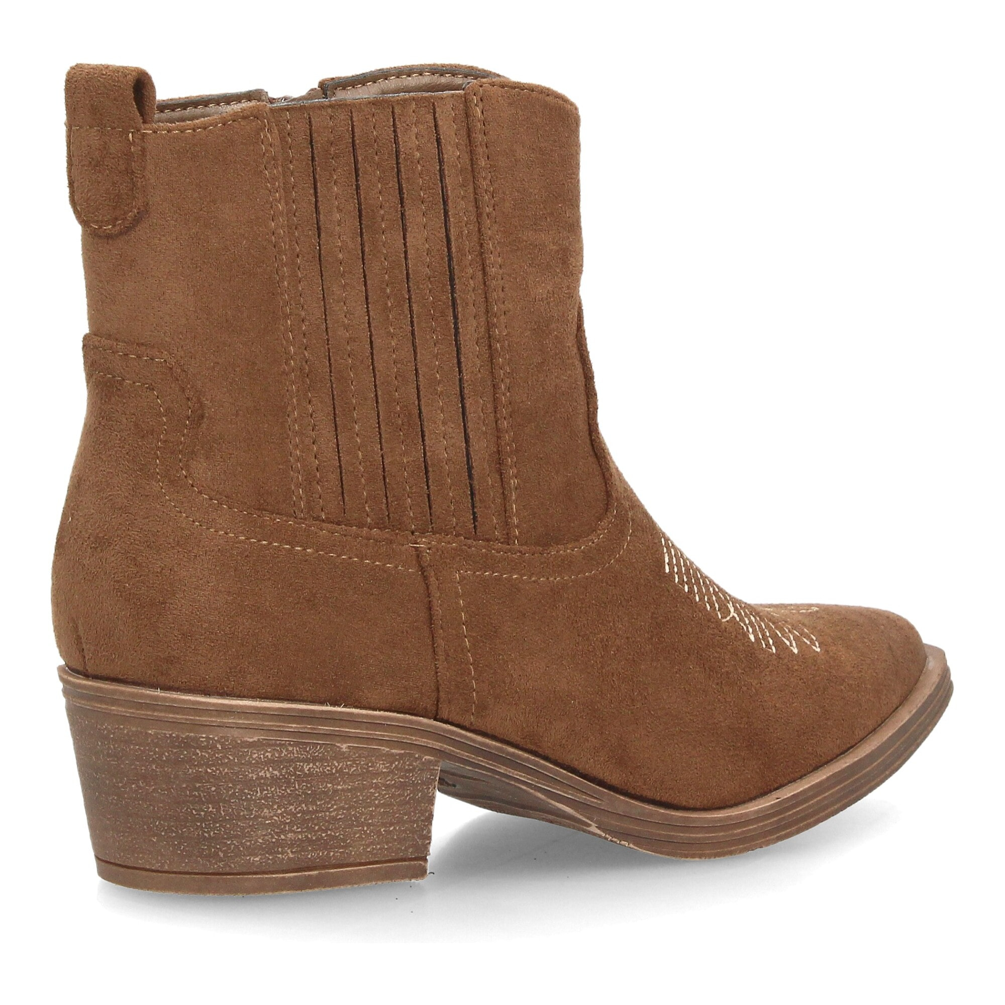 Botines bajos cowboy con bordados y tacónpara mujer