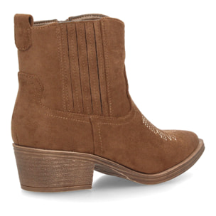 Botines bajos cowboy con bordados y tacónpara mujer