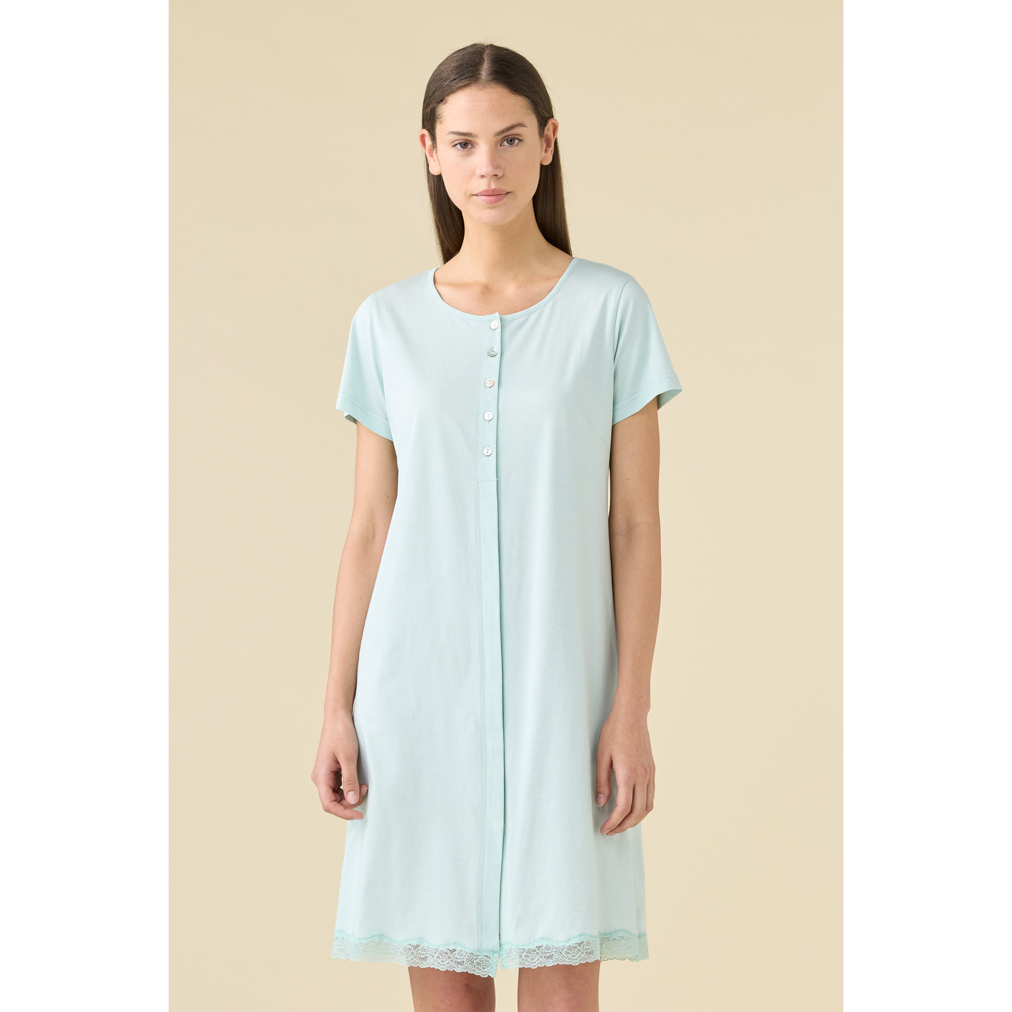 Camicia da notte donna estiva in cotone articolo essential. Noidinotte