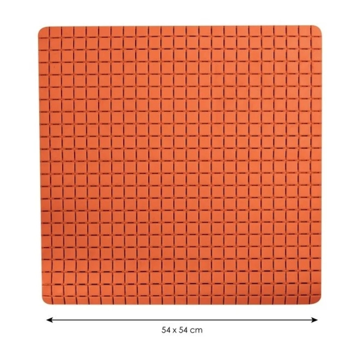 Tapis Fond de douche antidérapant Caoutchouc QUADRO 54x54cm Orange MSV