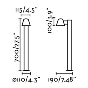GINA Baliza gris oscuro