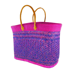 Panier artisanal de Madagascar - Antaly GM Fuchsia