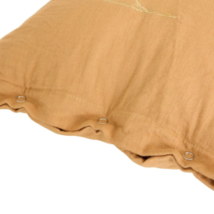 Coussin rectangulaire "Lili" en gaze de coton 50x30cm marron