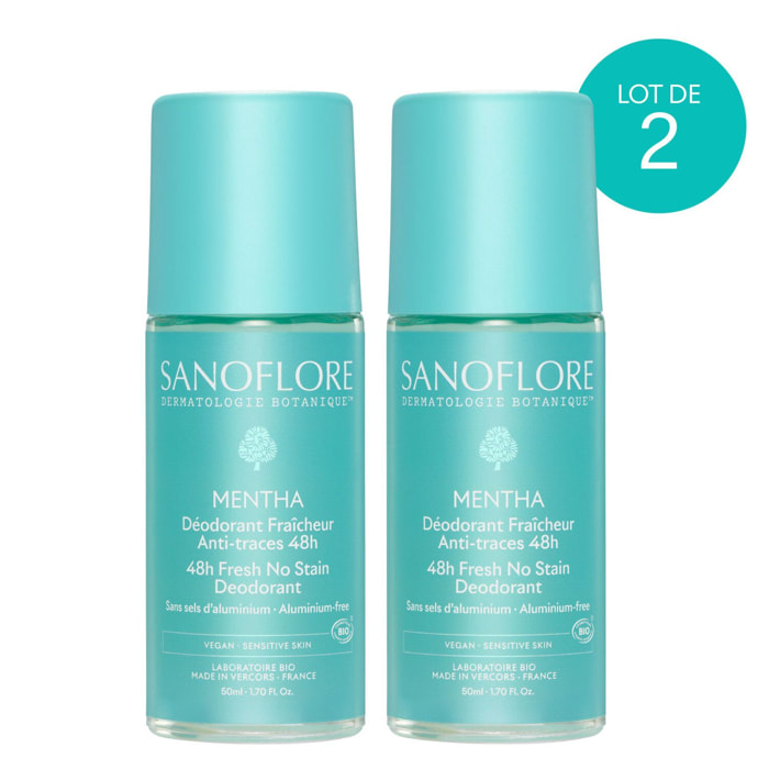 Mentha - Lot Déodorant Roll-On 48h 2 x 50 ml