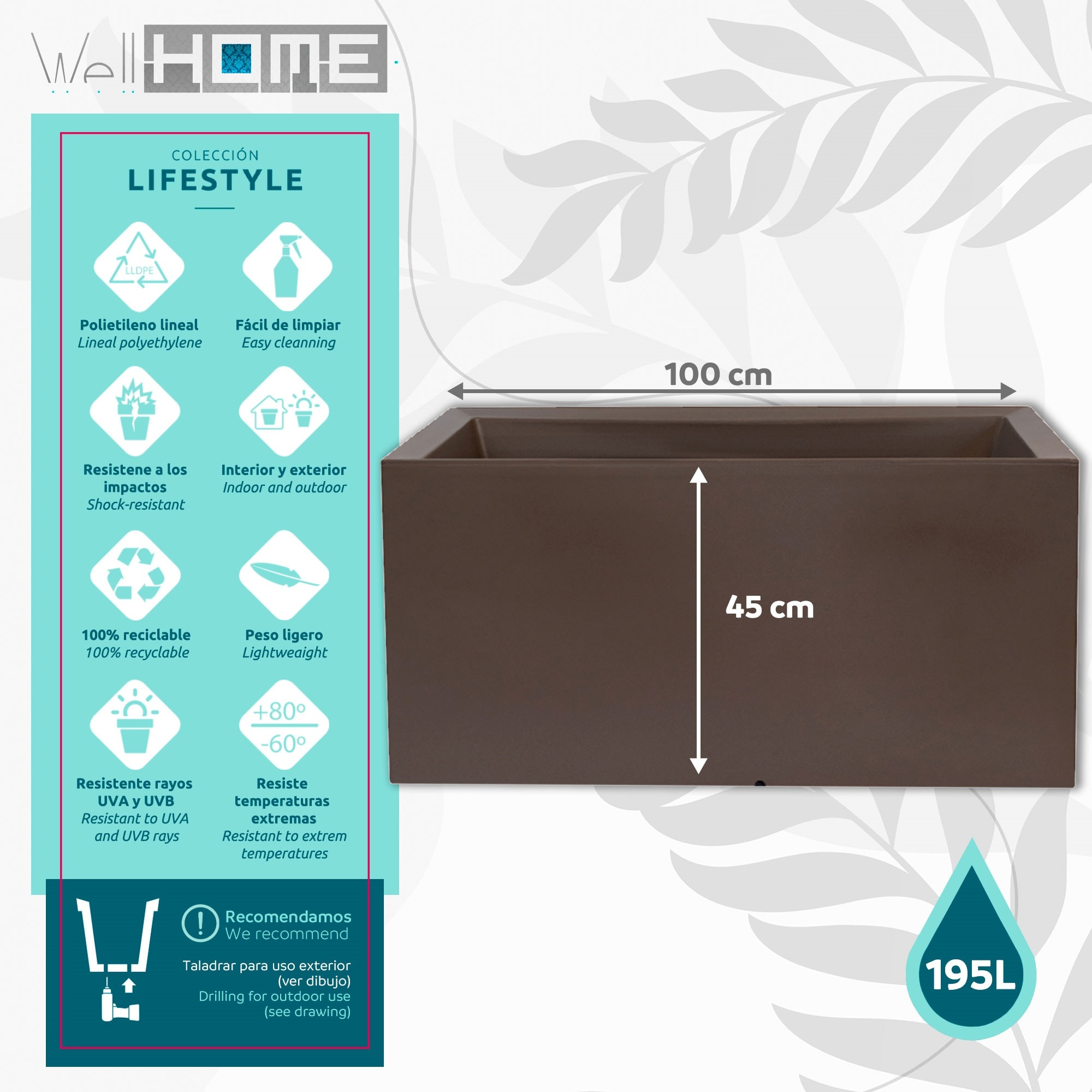 Jardinera "rodr-i" bronce