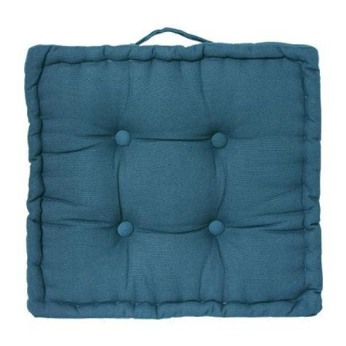 Coussin de sol 40 x 40 x 8 cm Atmosphéra - Couleur: Bleu Canard