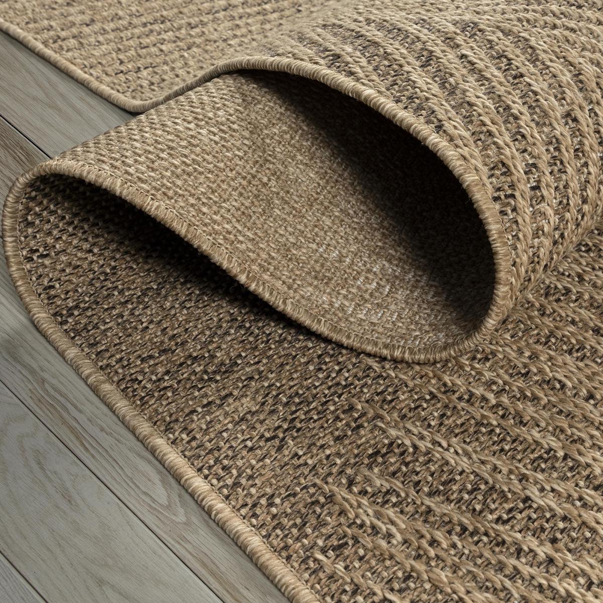 Tapis extérieur intérieur NOLIM aspect jute motif feuilles
