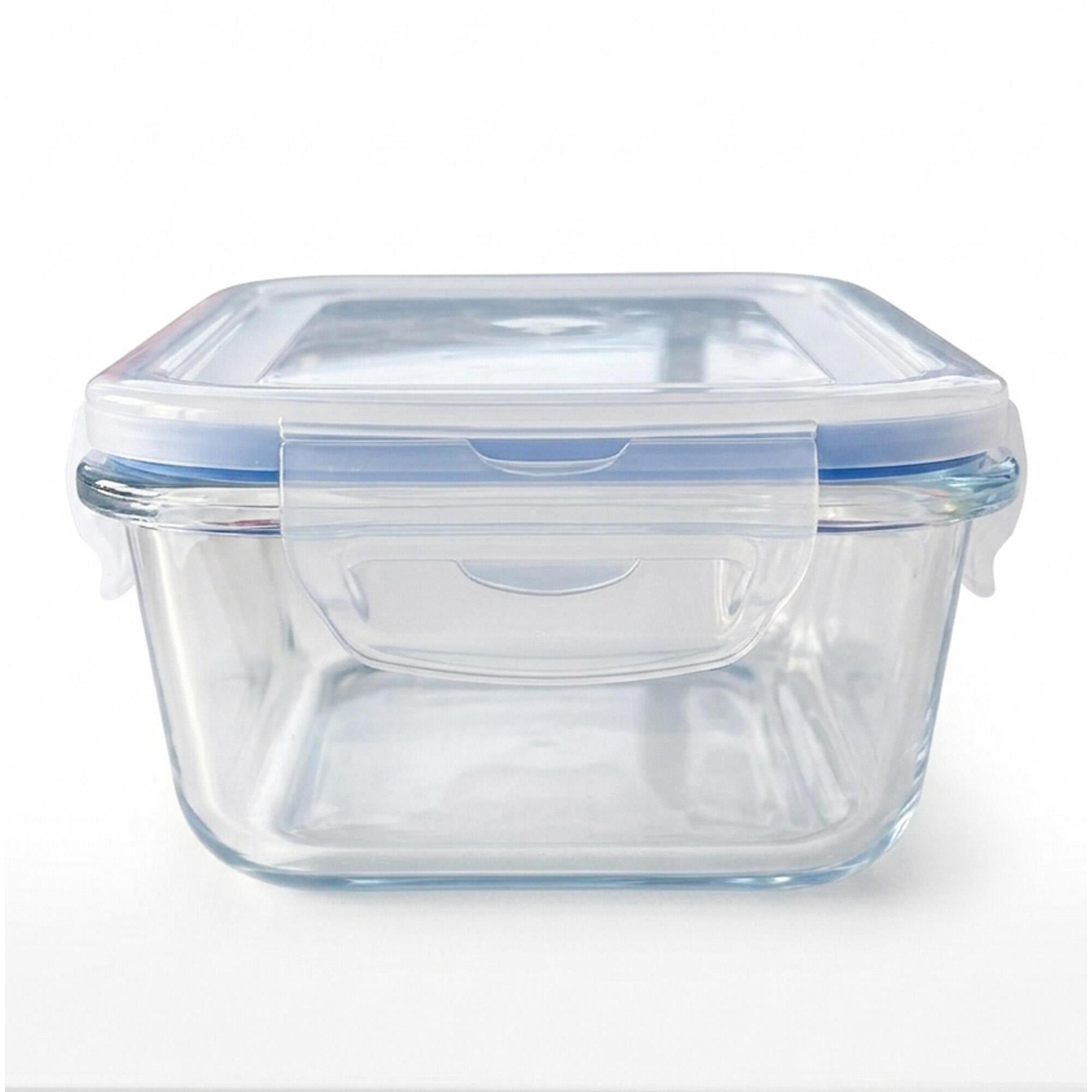 Recipiente para alimentos hermético rectangular en vidrio de borosilicato