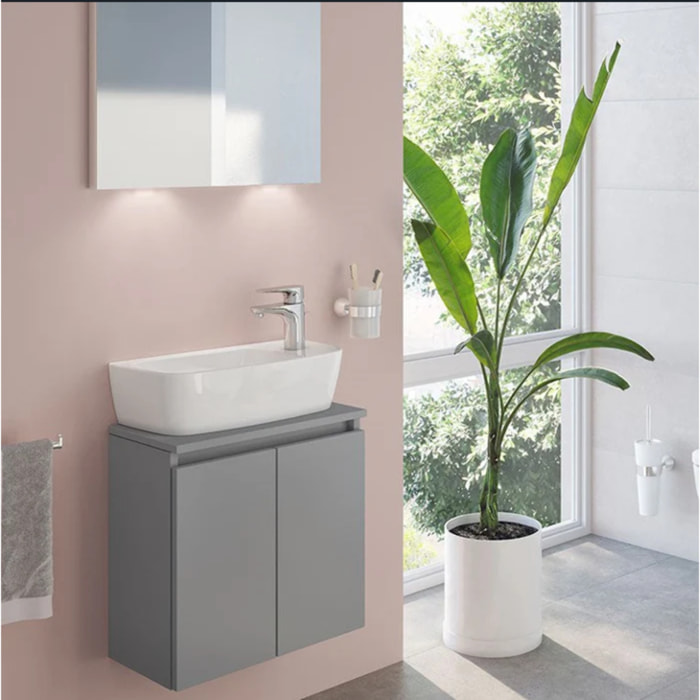 Vitra Shift lavabo 50 x 25 cm avec trou de robinetterie à droite, blanc brillant (7070-003-0921)