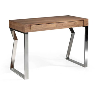 Escritorio – Nogal y metal cromado