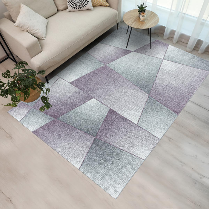 Tapis salon et chambre tissé motif pastel BECA