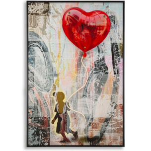 STAMPA C/LED SU TELA HEART CM 60X3,5X90 (APPLICAZIONE 3D ACRILICO)
