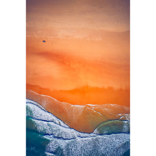 Tableau bord de mer plage terre de sienne  Tableau alu Dibond