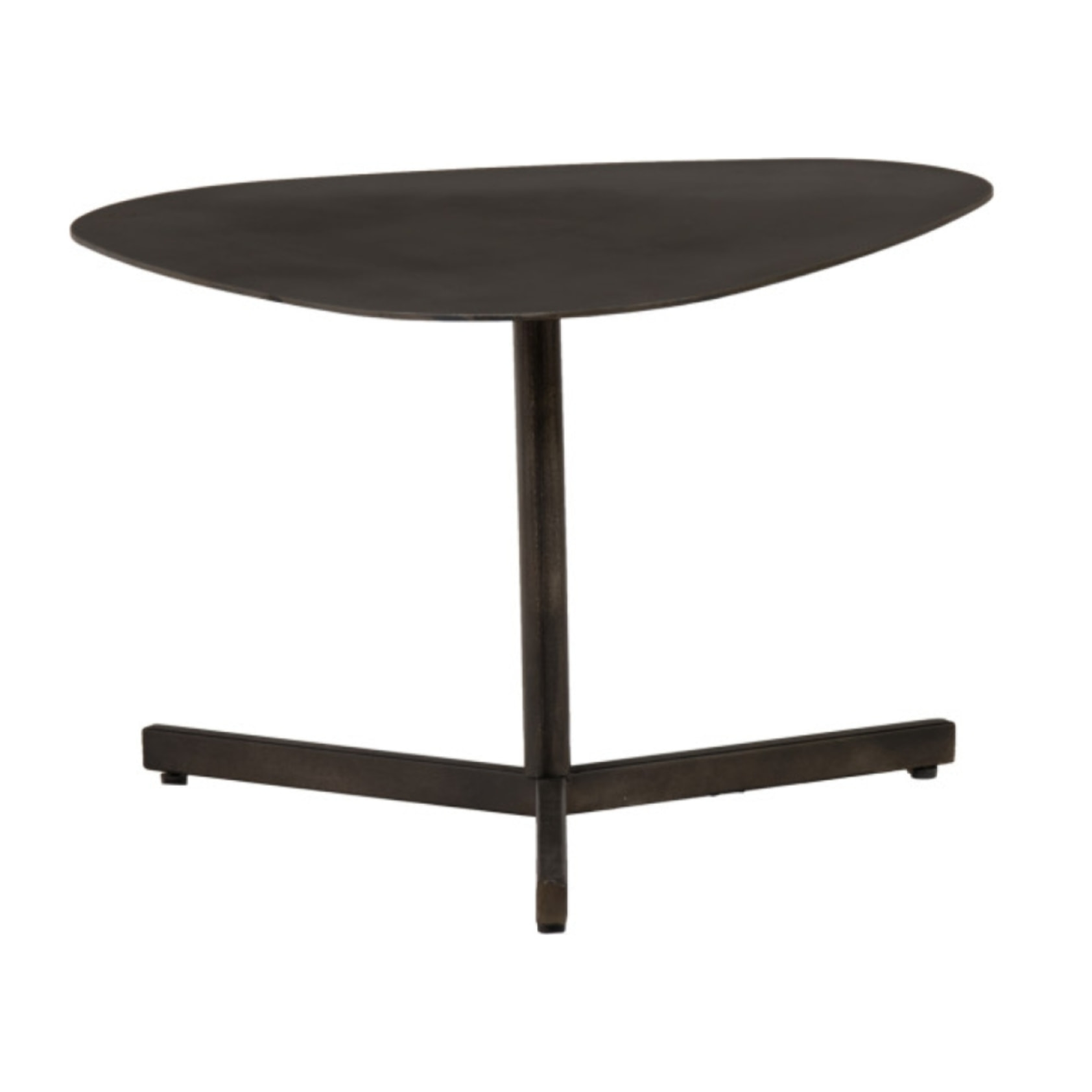 Table basse triangulaire en métal gris anthracite - 60 cm - PEGGY