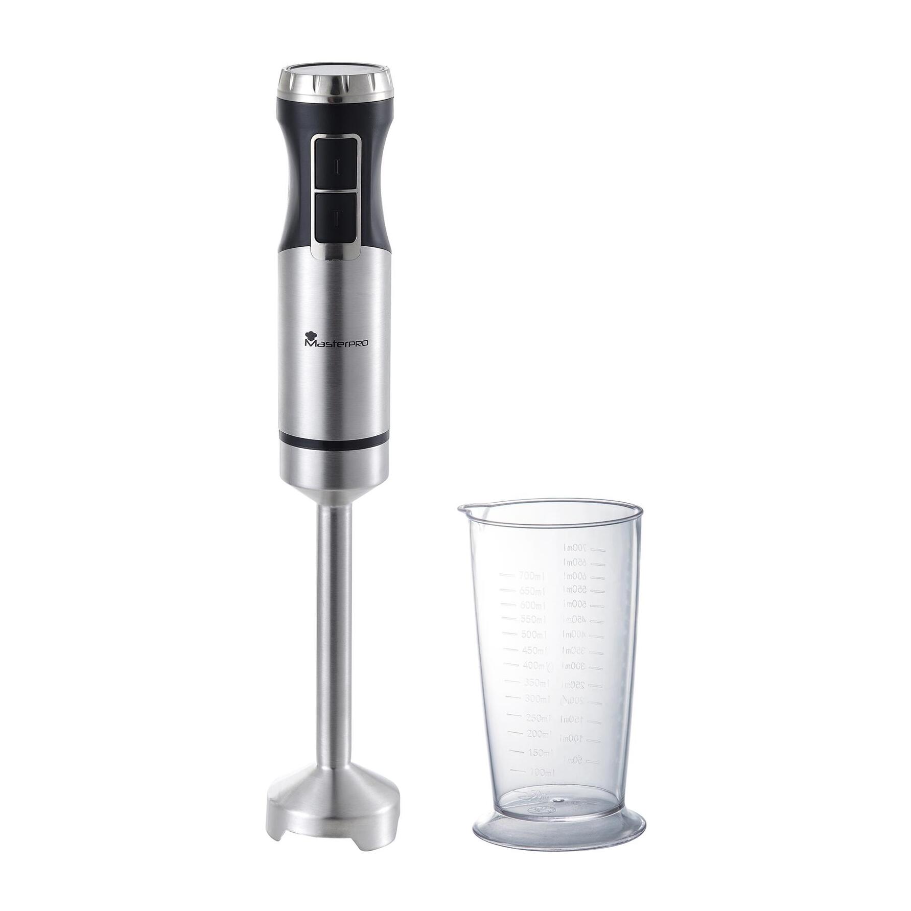Set de batidora de mano foodies de 1000w con control de velocidad y vazo de 700ml masterpro