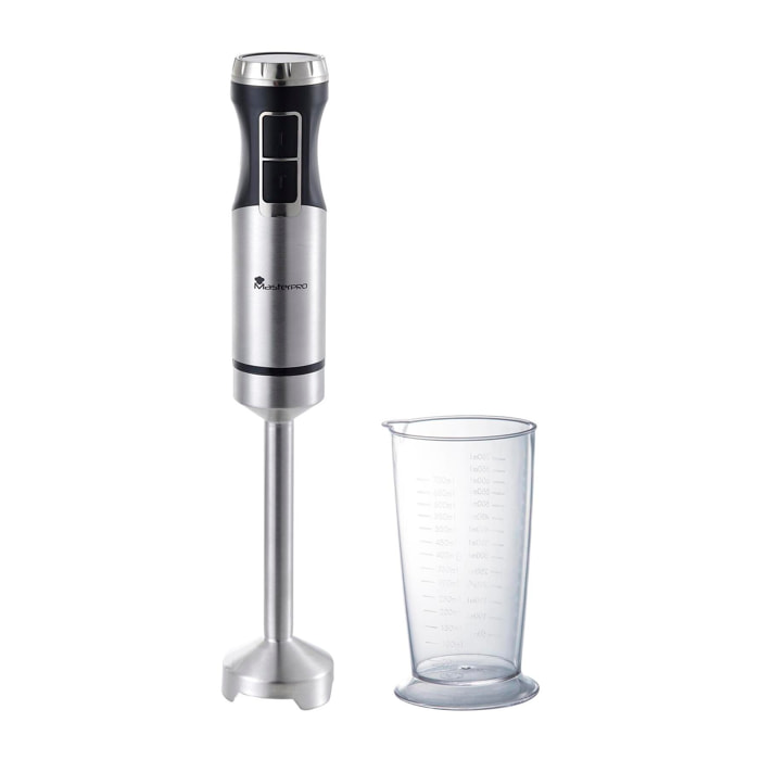 Set de batidora de mano foodies de 1000w con control de velocidad y vazo de 700ml masterpro