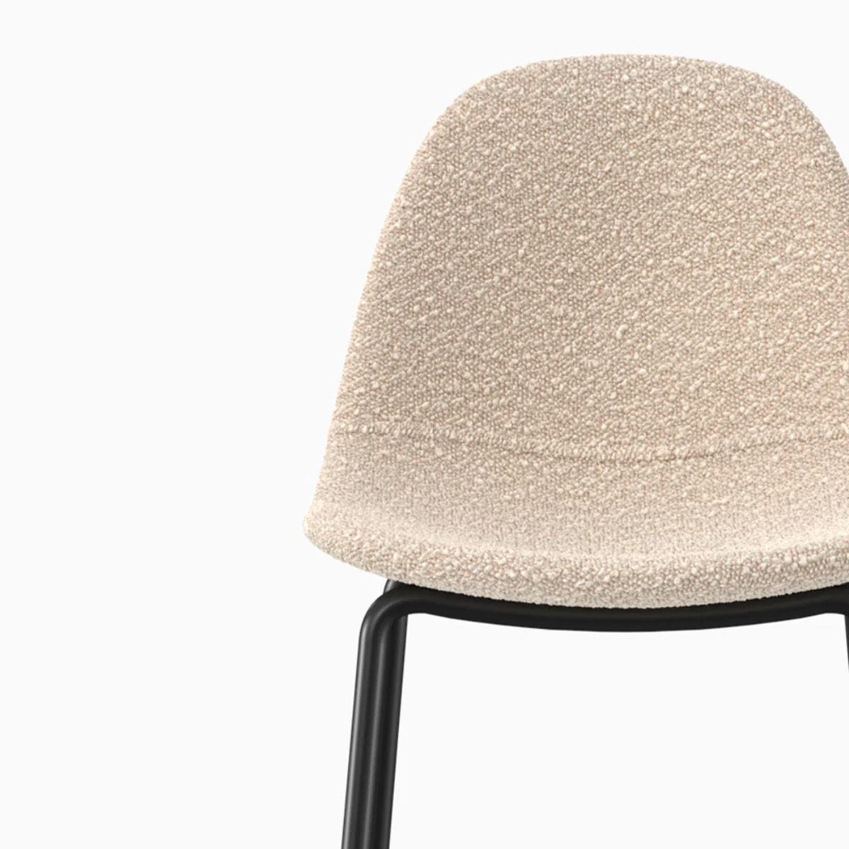 Lot de 2 chaises pour îlot central 65.5 cm en tissu bouclette beige - Henrik