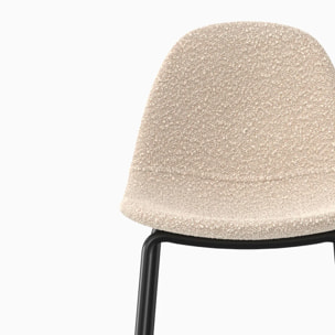 Lot de 2 chaises pour îlot central 65.5 cm en tissu bouclette beige - Henrik