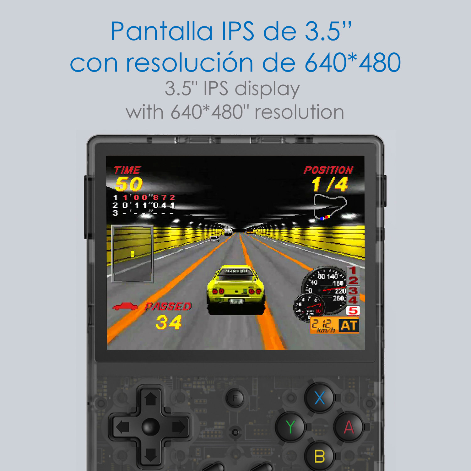 DAM Consola emulador multiplataforma RG353VS. Pantalla 3,5" IPS; S.O. Linux, Quad-Core 1,8GHz, WiFi, 128GB. +23.000 juegos. 12,6x2,1x8,3 Cm. Color: Negro