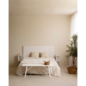 Cabecero ranurado de madera maciza tono blanco de varias medidas