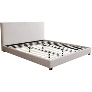 Lit avec tête de lit en velours côtelé - WILLIAM