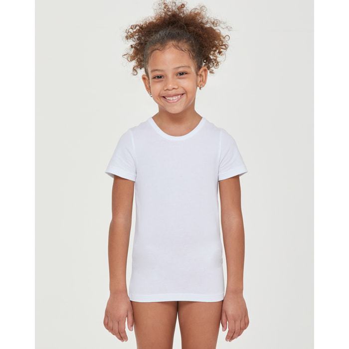 T-shirt girocollo bimba in caldo cotone organico