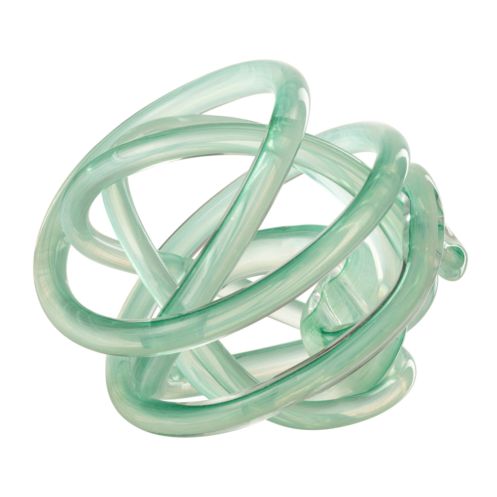 J-Line Presse-Papier Infinity Noeud Verre Turquoise/Transparent