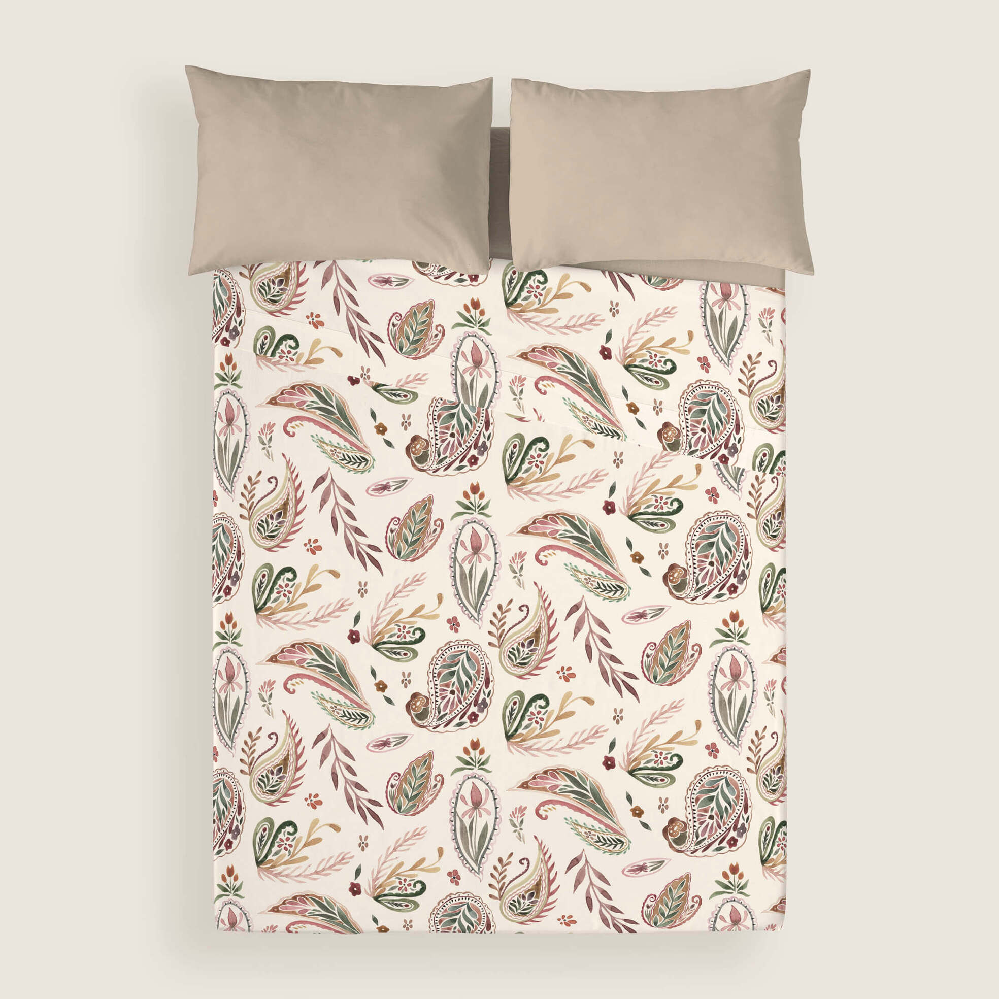 Juego de Sábanas Estampadas - 100% Algodón - Incluye 1 o 2 Fundas de Almohada + 1 Sábana Bajera - Ashley