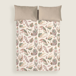 Juego de Sábanas Estampadas - 100% Algodón - Incluye 1 o 2 Fundas de Almohada + 1 Sábana Bajera - Ashley