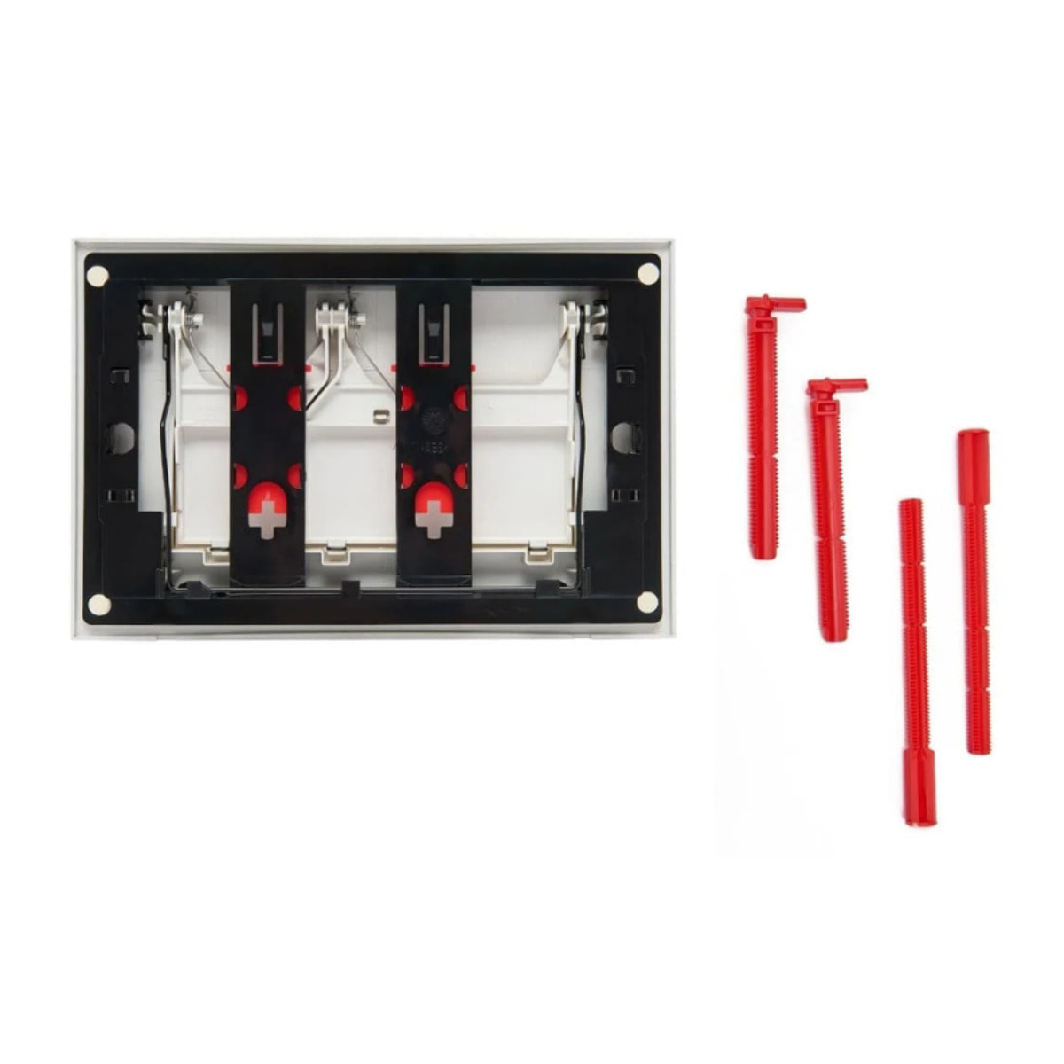 Plaque de commande double touche en acier inoxydable, traitement PVD, gun métal mat (SATATGM-M)