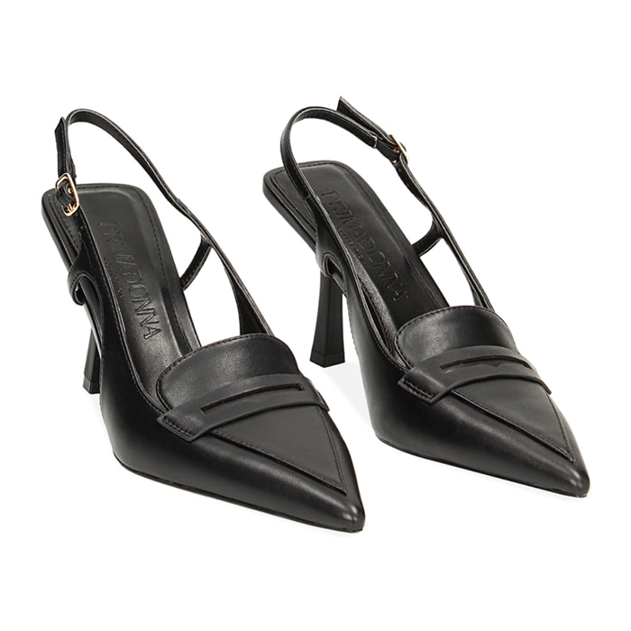 Mocasín slingback negro