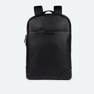 Mochila de piel negra con banda para trolley BACKPACK CRAFT