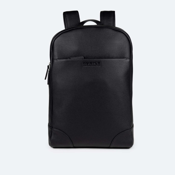 Mochila de piel negra con banda para trolley BACKPACK CRAFT