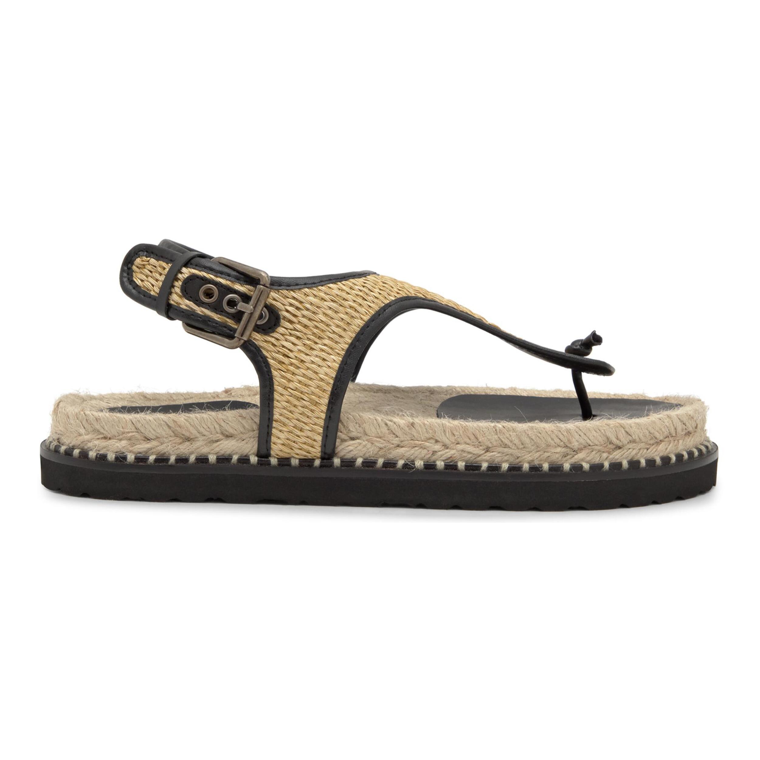 Sandalia de dedo Tamesis en rafia trenzada con suela de yute y goma