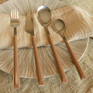 Lot de 6 cuillères de table marron en acier inoxydable COLORAMA