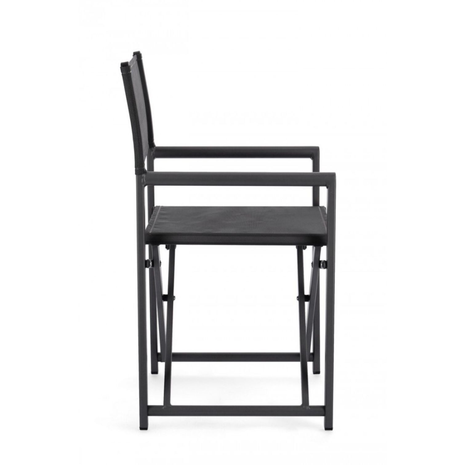 Set di 4 sedie TAYLOR in alluminio antracite e textilene antracite, pieghevoli