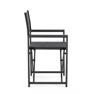 Set di 4 sedie TAYLOR in alluminio antracite e textilene antracite, pieghevoli