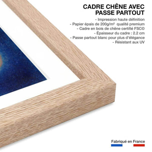 Poster Bleu de Ciel - Wassily Kandinsky Affiche + cadre en bois - Chêne
