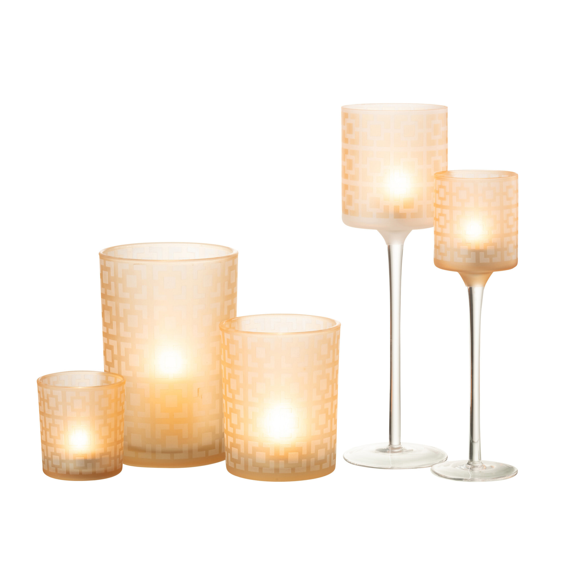 J-Line photophore Sur Pied - verre - beige - large