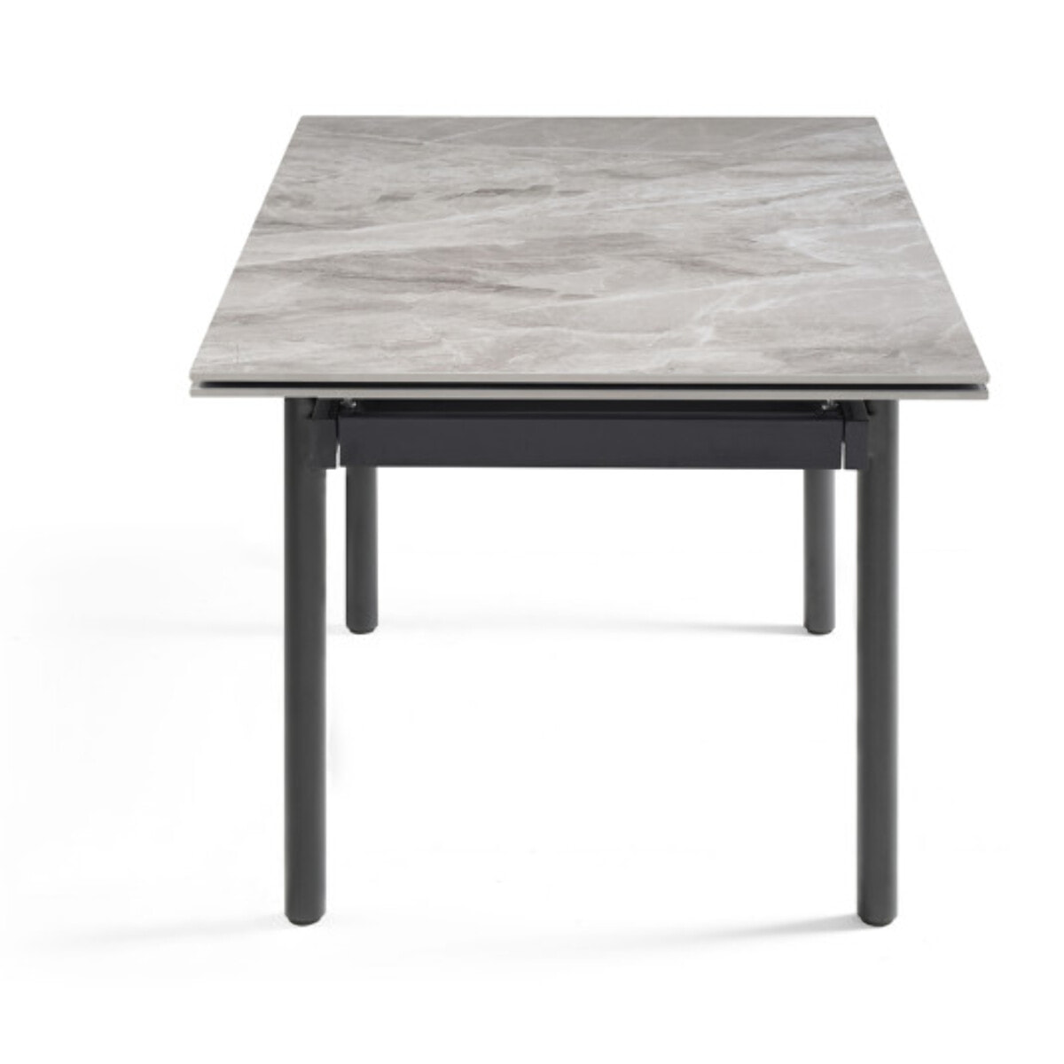 Table extensible céramique gris marbré 180/260 cm - 8 piètements - UNIK