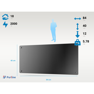 Radiador con panel de cristal y control WiFi por App PANEL GLASS 2000 PURLINE 2000 W - 2000