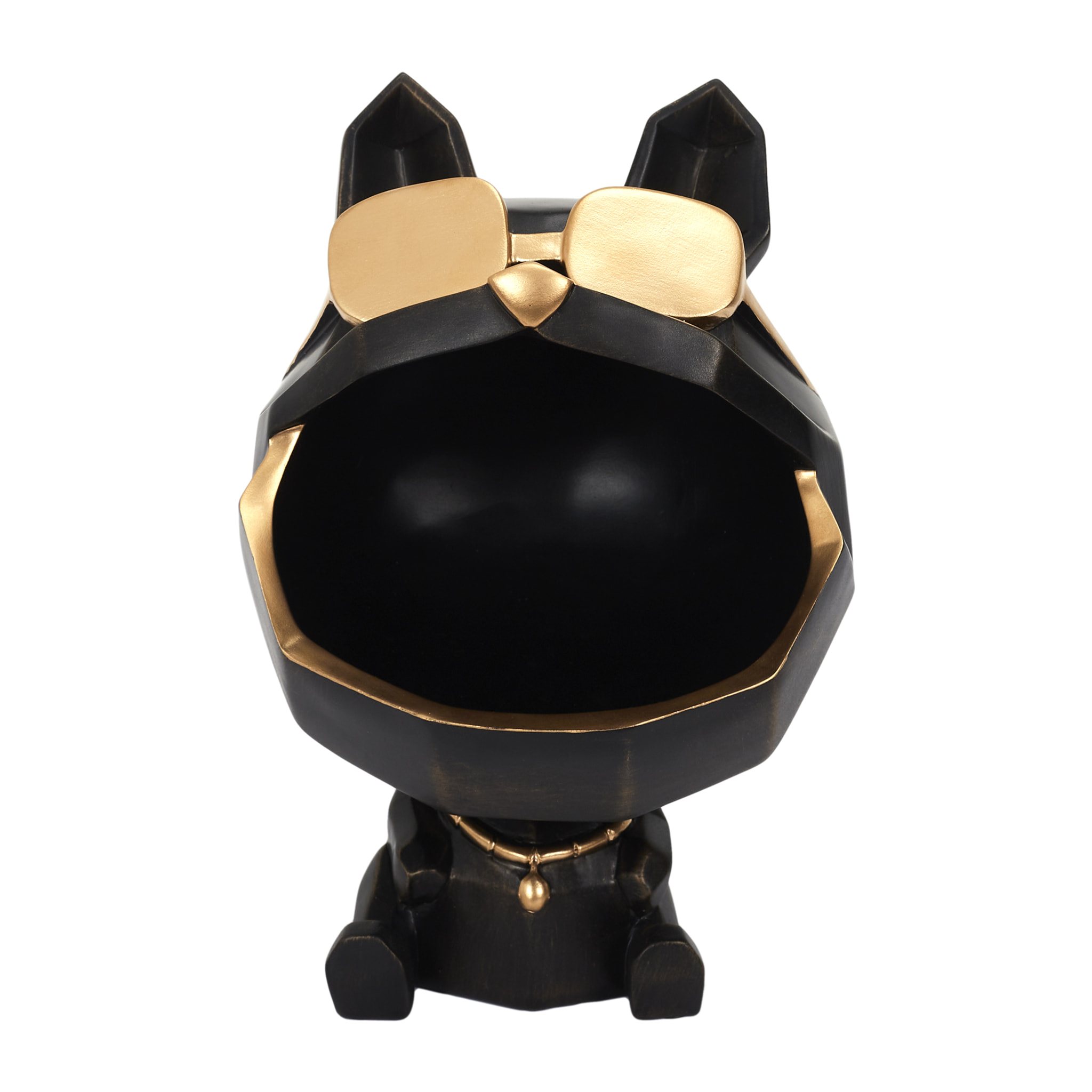 Sculpture Chien A Lunettes Noir Vide Poche