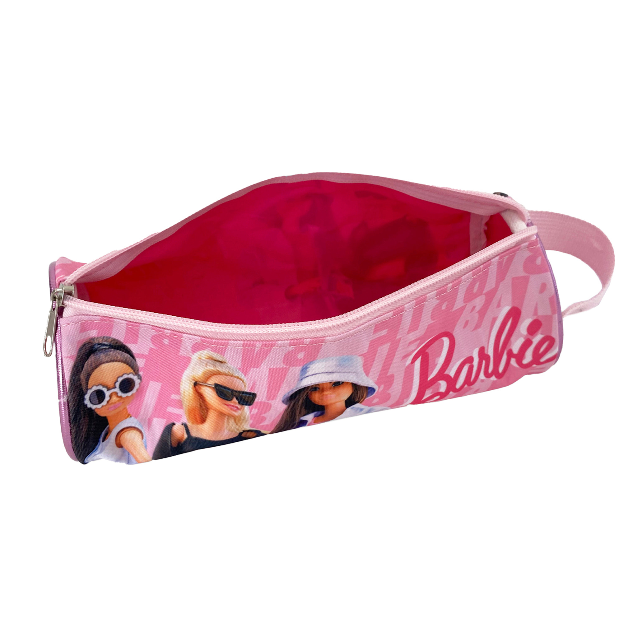Astuccio rotondo Barbie deluxe. Interni completamente foderati e personalizzati.