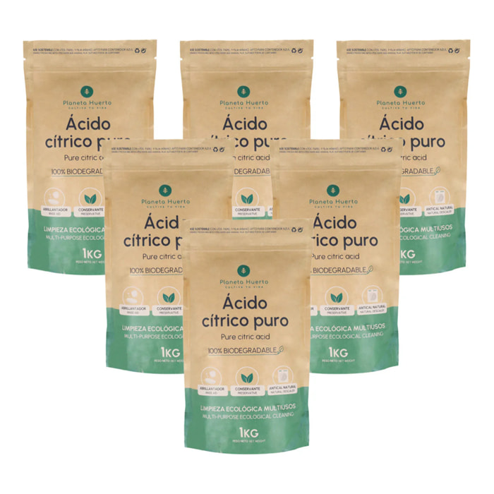 Pack 6xÁcido cítrico Planeta Huerto 1 Kg