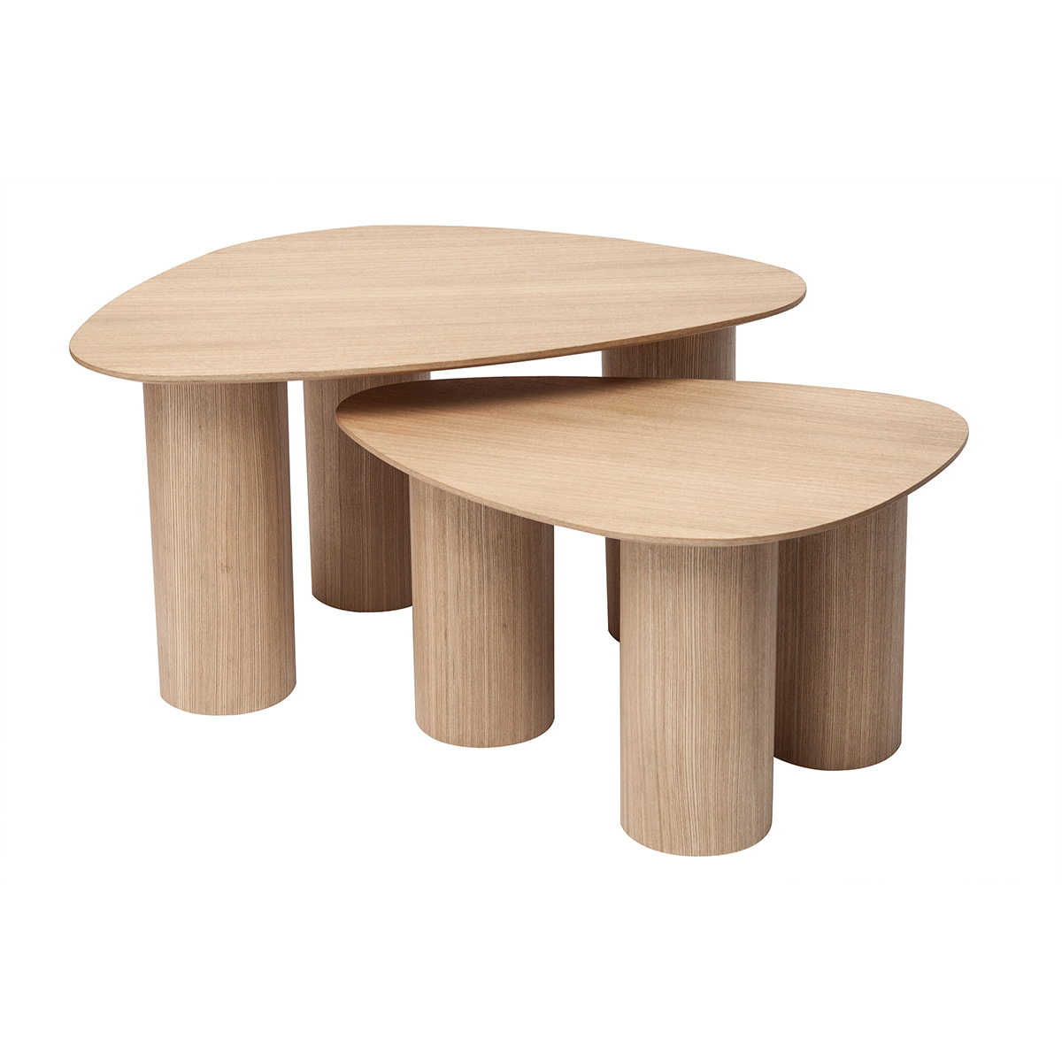 Tables basses gigognes design en bois clair (lot de 2) FOLEEN