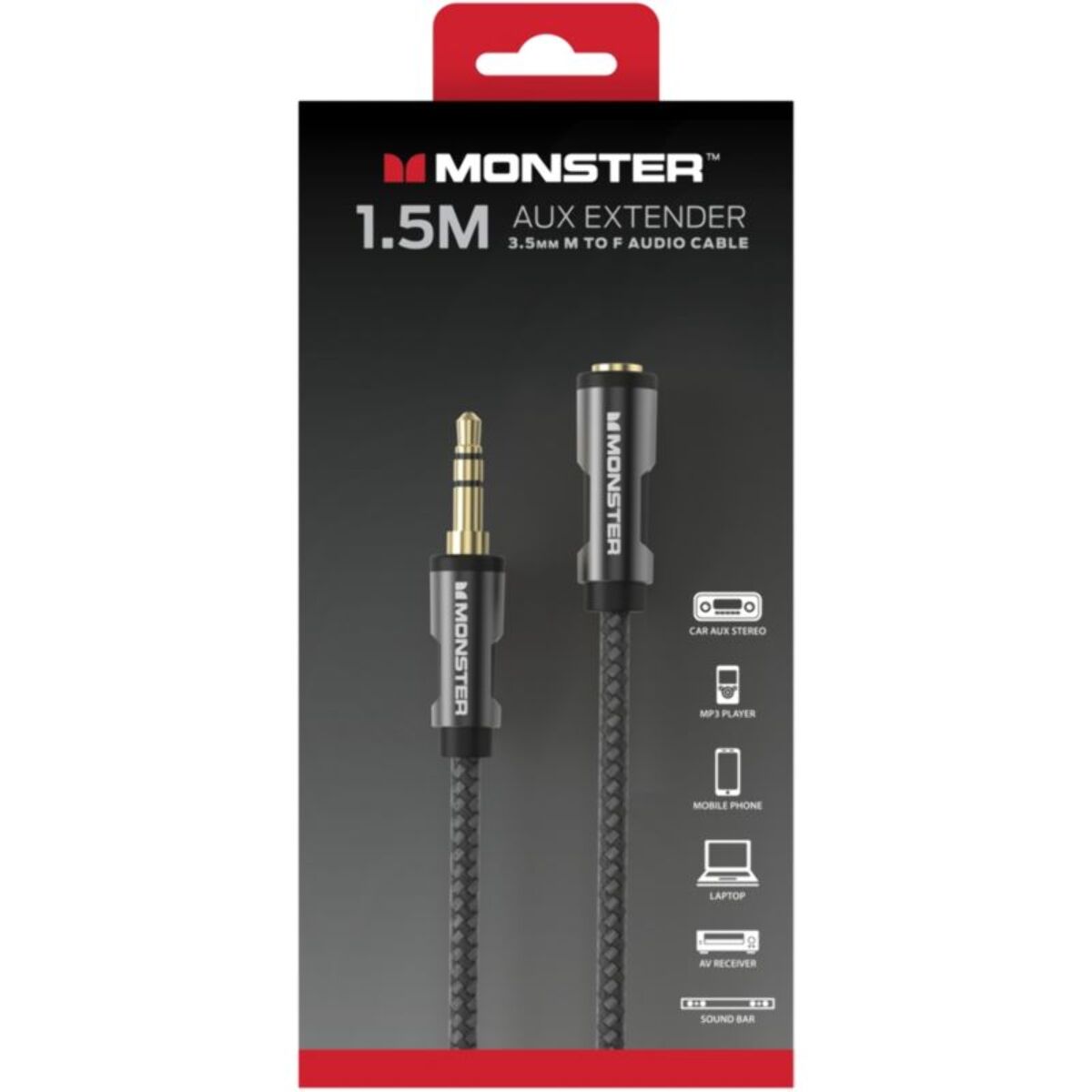 Câble Jack MONSTERCABLE 3.5MM male vers femelle 1.5M