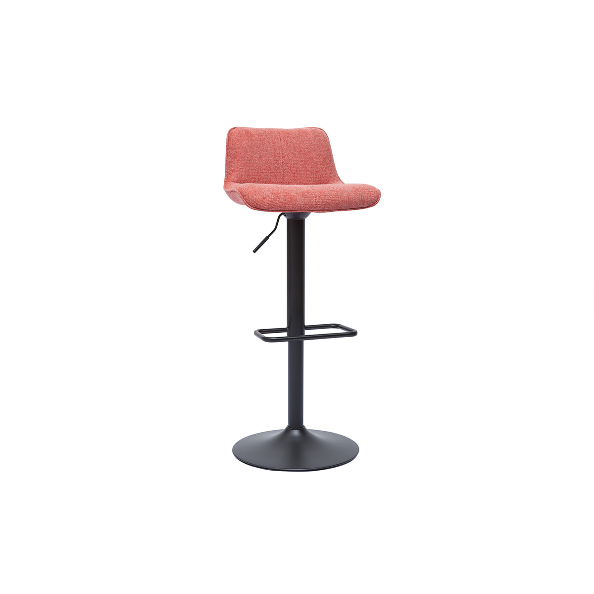 Tabourets de bar réglables pivotants 360° en tissu effet velours texturé terracotta et métal noir (lot de 2) BOOST