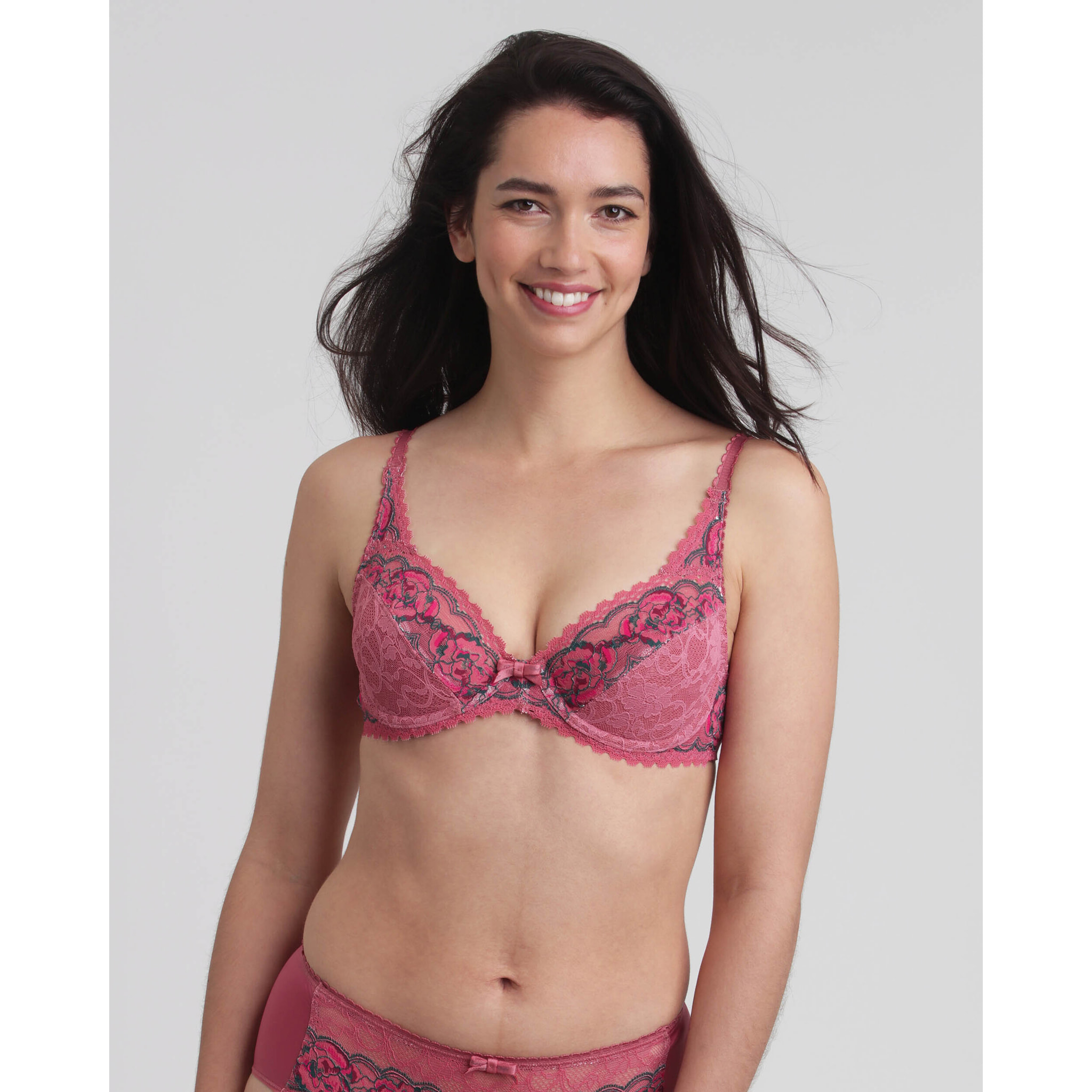 Sujetador con aros de encaje reciclado floral